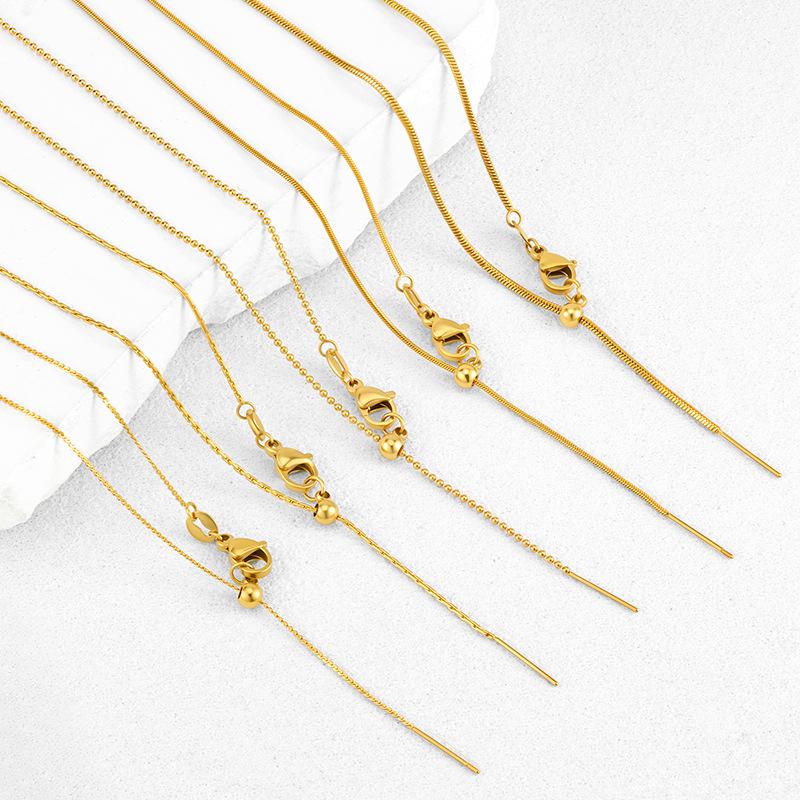 Titanium Steel Universal Chain Needle Necklace Clavicle Chain Adjustable Chain DIY Snake Bone Chain Men's and Women's Stainless Steel Jewelry Chain