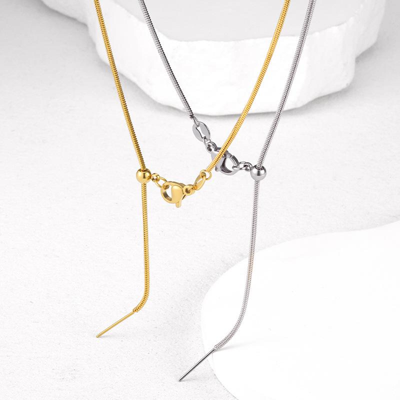 Titanium Steel Universal Chain Needle Necklace Clavicle Chain Adjustable Chain DIY Snake Bone Chain Men's and Women's Stainless Steel Jewelry Chain