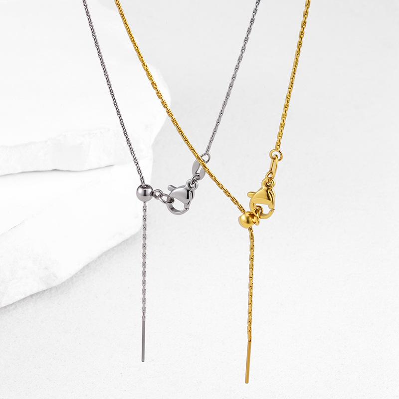Titanium Steel Universal Chain Needle Necklace Clavicle Chain Adjustable Chain DIY Snake Bone Chain Men's and Women's Stainless Steel Jewelry Chain