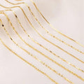 Bare Chain Color Silver Necklace 925 Sterling Silver Chain Clavicle Fine Plated 18K Yellow Gold Plated Female Clavicle Chain with Non-Fading