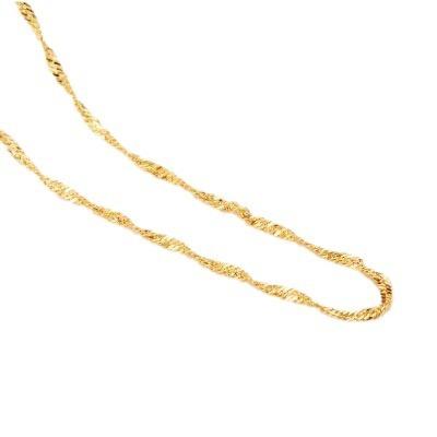 Bare Chain Color Silver Necklace 925 Sterling Silver Chain Clavicle Fine Plated 18K Yellow Gold Plated Female Clavicle Chain with Non-Fading