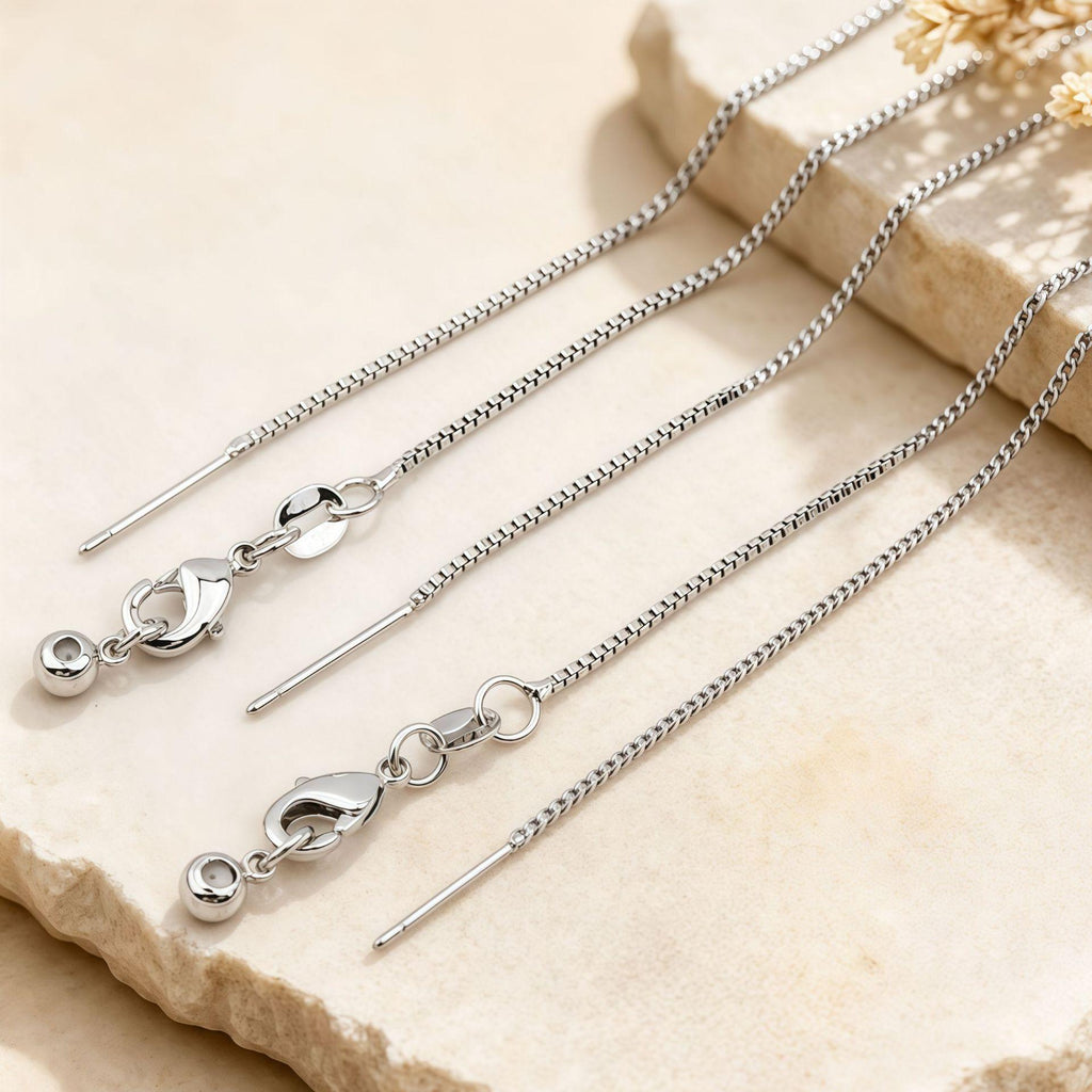 Needle-Type Universal Necklace Women's Beaded Universal Chain Thin Box Clavicle Chain 18K Gold Plated DIY Adjustable Plain Chain