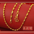 Vietnam Gold Chain Water Wave Chain Gold-Plated Thin Chain O-Shaped Chain Box Chain All-Match Clavicle Chain Jewelry Wholesale