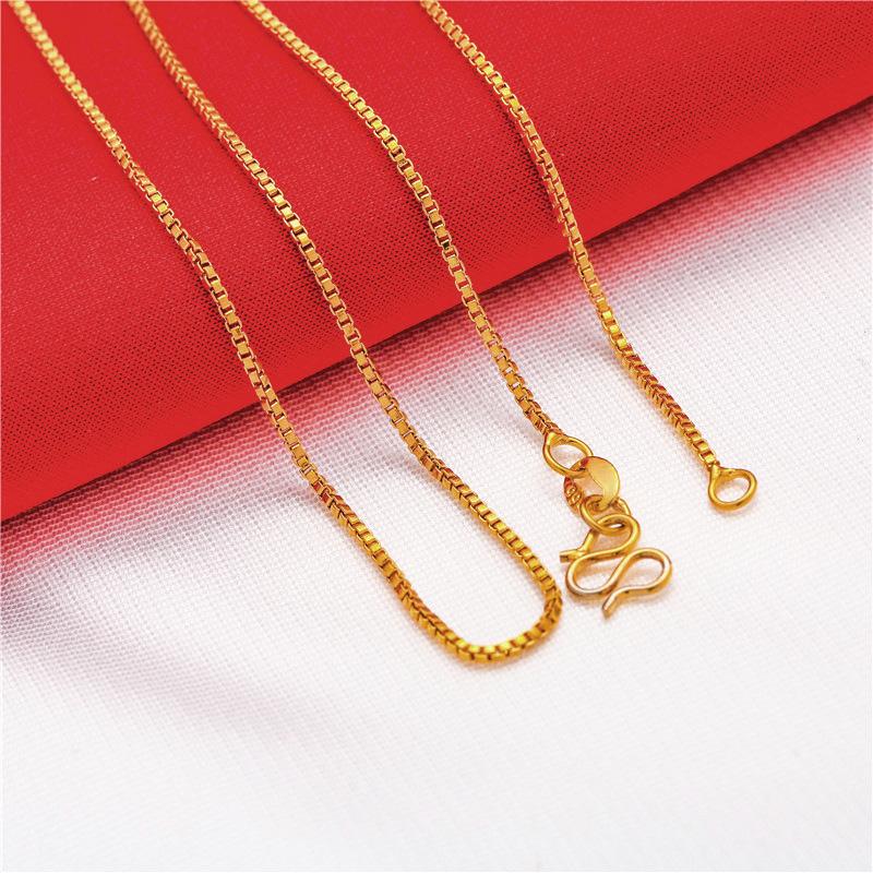Vietnam Gold Chain Water Wave Chain Gold-Plated Thin Chain O-Shaped Chain Box Chain All-Match Clavicle Chain Jewelry Wholesale