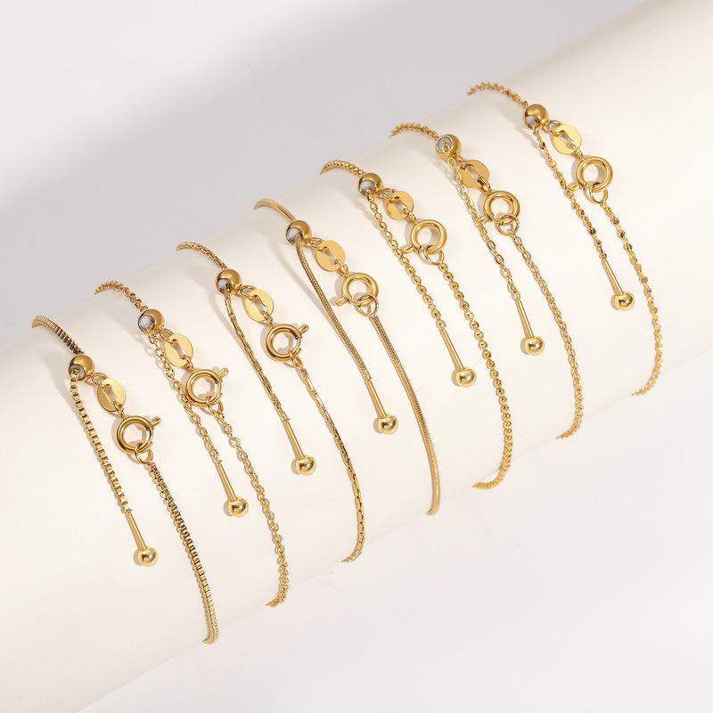 Stainless Steel Universal Chain Necklace Simple High Sense DIY Handmade Jewelry Chain Clavicle Chain 18K Adjustable Plain Chain