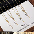 Non-Fading Gold-Plated Pigment Chain Necklace Titanium Steel Chain Clavicle Chain Pendant-Free Snake Bone Chain Chain Chopin Chain