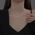 Necklace Women's Snowflake Chain Replacement Plain Chain Copper Silver-Plated Chain Accessories Pendant-Free Chain Clavicle Chain Necklace