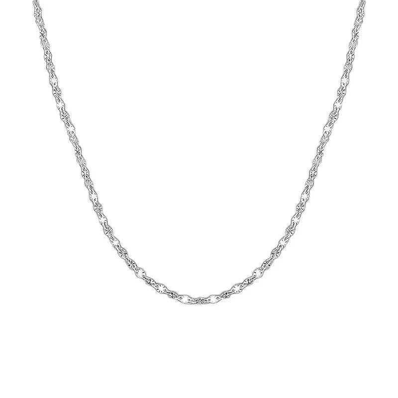Necklace Women's Snowflake Chain Replacement Plain Chain Copper Silver-Plated Chain Accessories Pendant-Free Chain Clavicle Chain Necklace