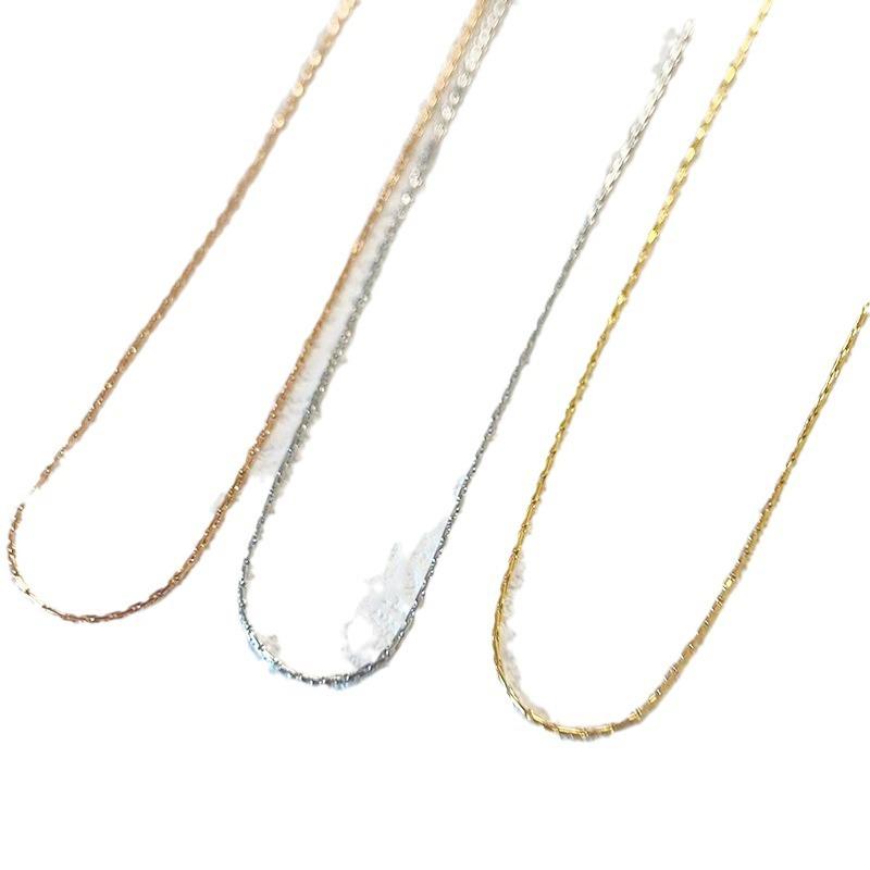 Super Thin! Very Fine Super Flash Necklace Female Clavicle Chain Titanium Steel Electroplated 18K Gold Light Luxury Advanced