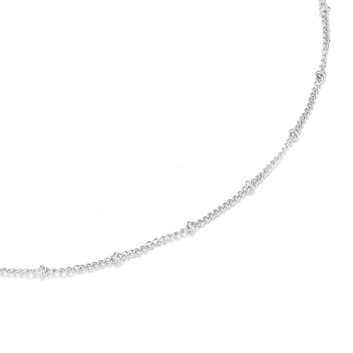 Beaded Chain Single Chain Stainless Steel Gold-Plated Necklace Titanium Steel Clavicle Chain Necklace DIY Chain Ins Cross-Border Jewelry Wholesale