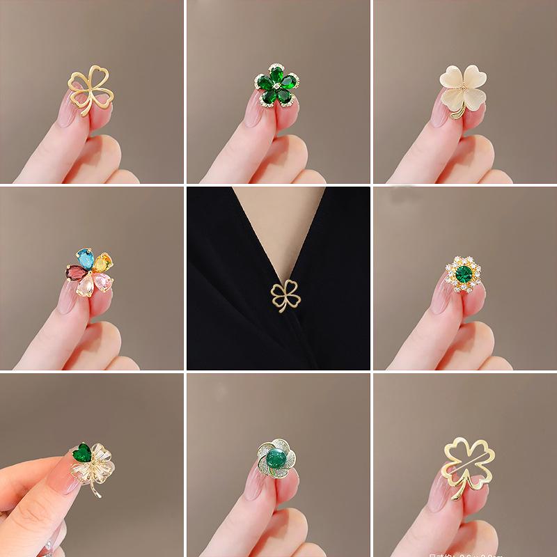 Small Brooch Bow Anti-Exposure Brooch Corsage Chest Seamless Shirt Anti-Exposure Button All-Match Pin Wholesale