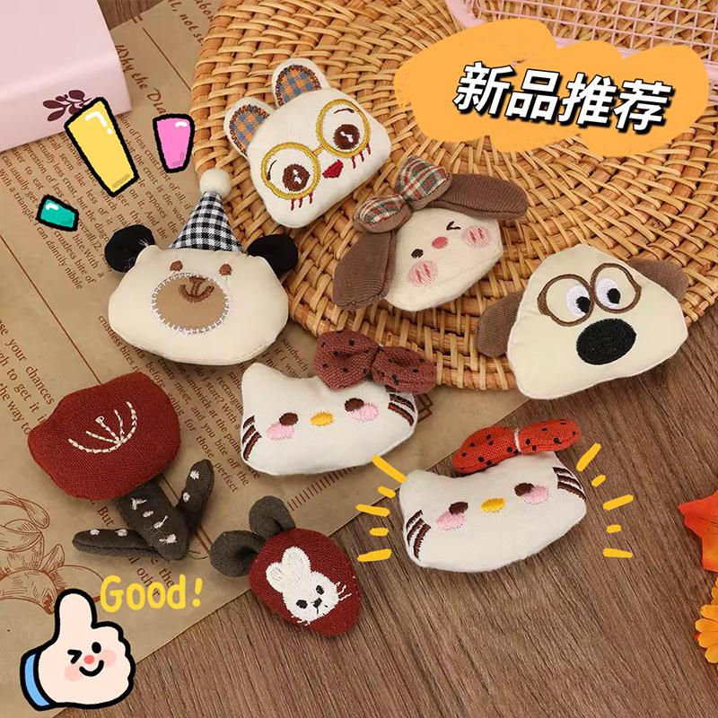 Fabric Scarf Bear Brooch Cute Cartoon Plush Bag Pendant Small Doll Jewelry Gift Pin Accessories DIY