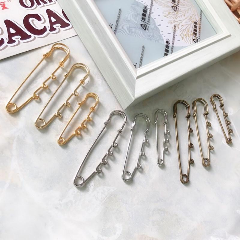 Korean-Style High-Quality Safety Brooch Ring Large Pin Color-Retaining Electroplating Insurance Buckle Sweater Jewelry DIY Accessories