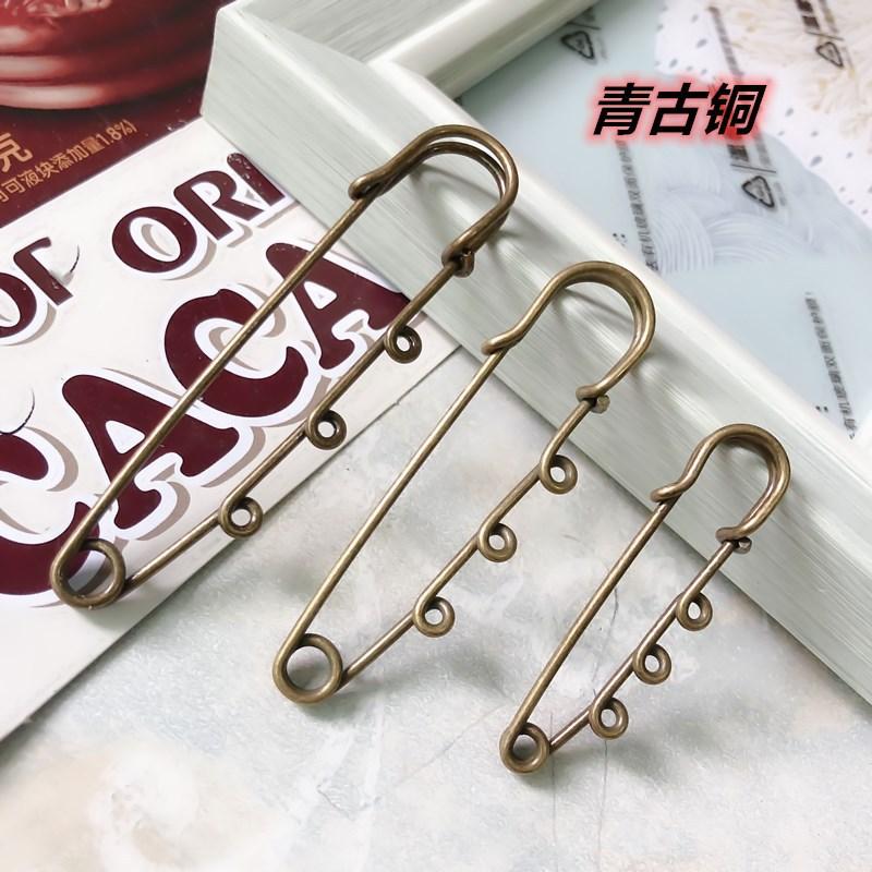 Korean-Style High-Quality Safety Brooch Ring Large Pin Color-Retaining Electroplating Insurance Buckle Sweater Jewelry DIY Accessories