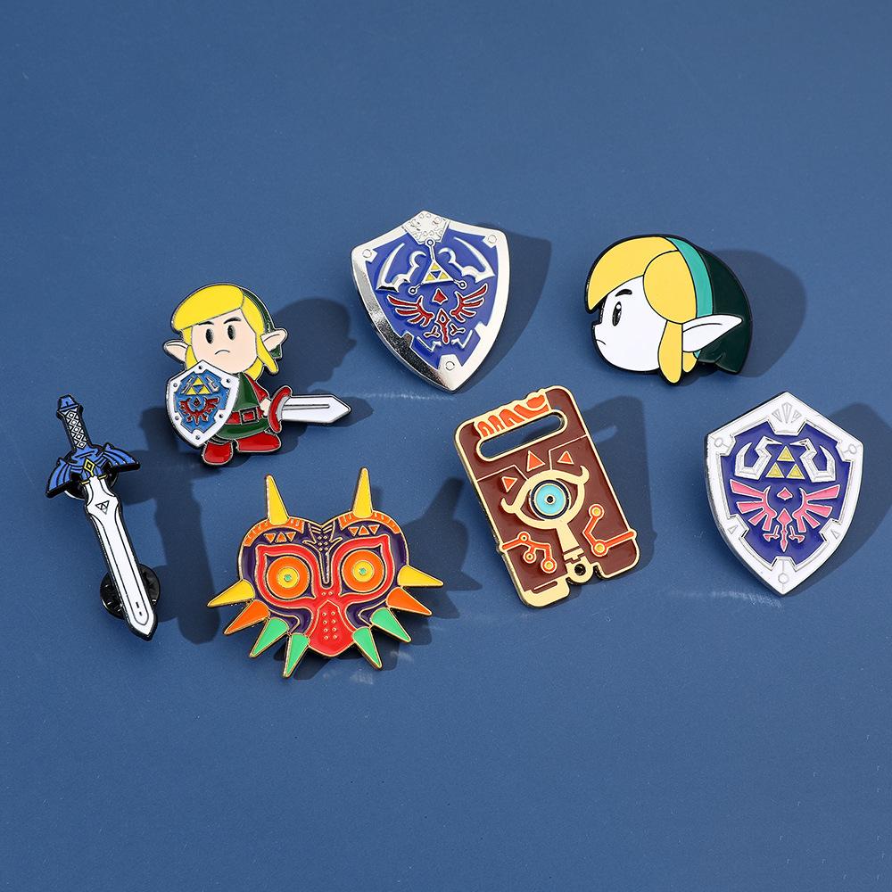 Legend of Zelda Game Peripheral Metal Badge Shield Wilderness Breath Zelda Brooch Kingdom Tears Magic Ji