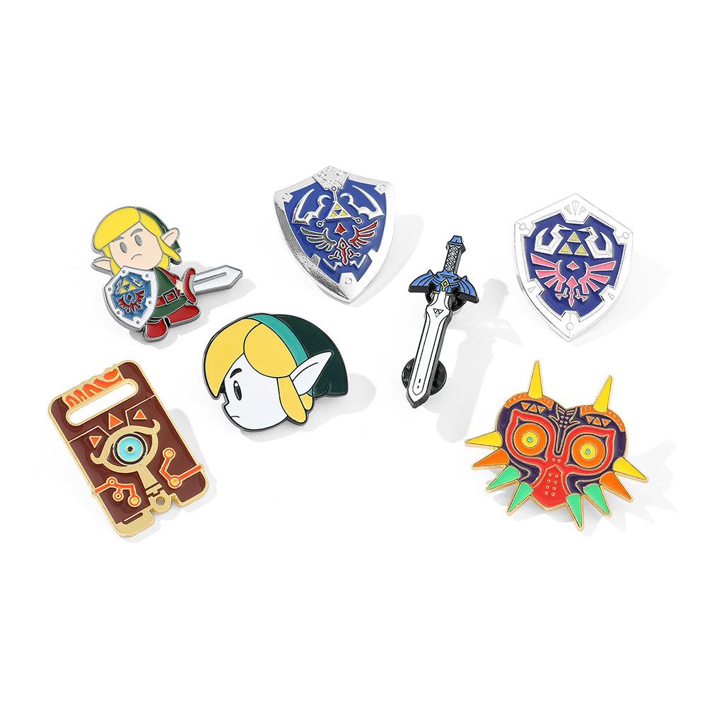 Legend of Zelda Game Peripheral Metal Badge Shield Wilderness Breath Zelda Brooch Kingdom Tears Magic Ji