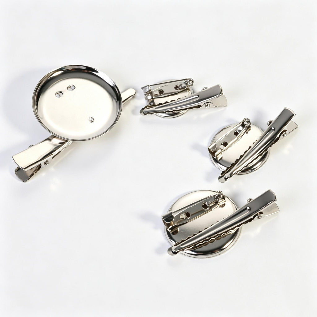 Metal Dual-Purpose Disc Brooch Pin with Pressure Clip DIY Material Jewelry Duckbill Clip Hairpin Hair Accessories Clothing Accessories