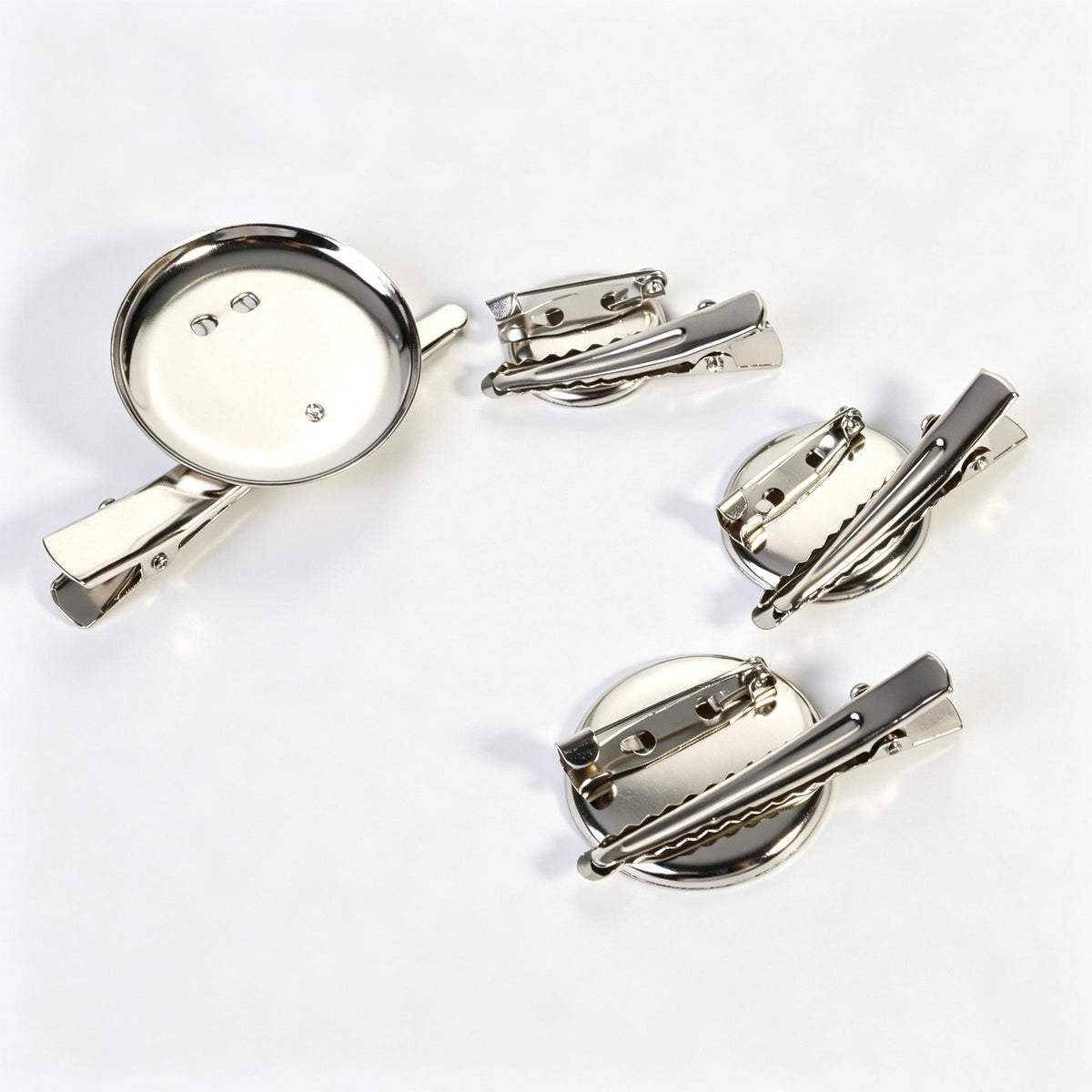 Metal Dual-Purpose Disc Brooch Pin with Pressure Clip DIY Material Jewelry Duckbill Clip Hairpin Hair Accessories Clothing Accessories