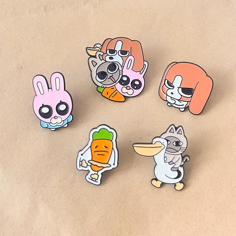 Bigeduo Building Peripheral Brooch Cartoon Metal Cute Riputian Middle Badge Clothes Bag Medal Decoration Gift
