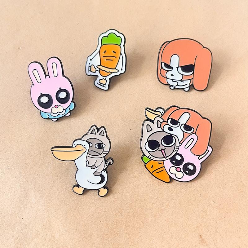 Bigeduo Building Peripheral Brooch Cartoon Metal Cute Riputian Middle Badge Clothes Bag Medal Decoration Gift