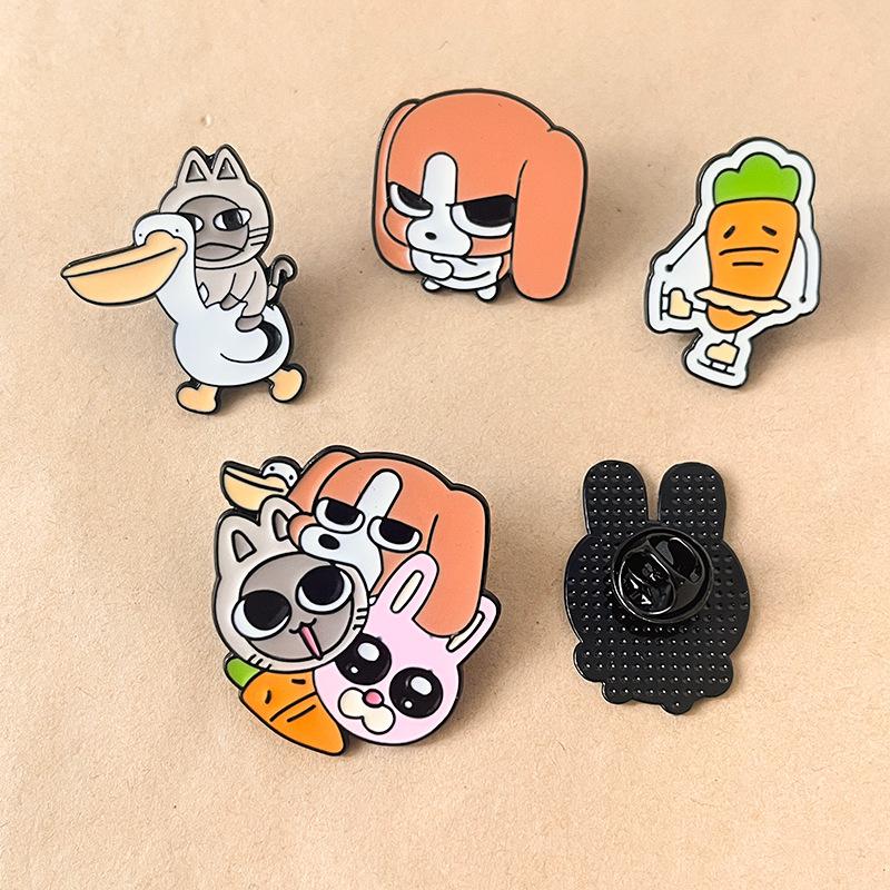 Bigeduo Building Peripheral Brooch Cartoon Metal Cute Riputian Middle Badge Clothes Bag Medal Decoration Gift