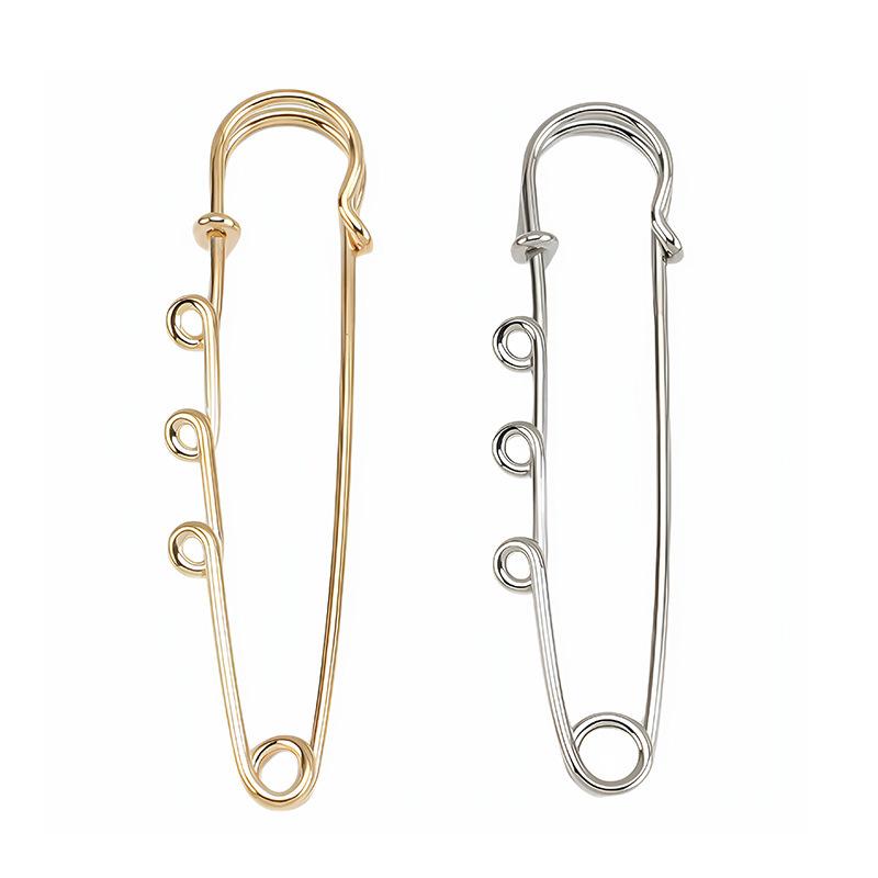 Anti-Exposure Large Pin Wholesale Winding Waist Brooch DIY Jewelry Accessories Metal Pin Color-Retaining Safety Buckle Pin