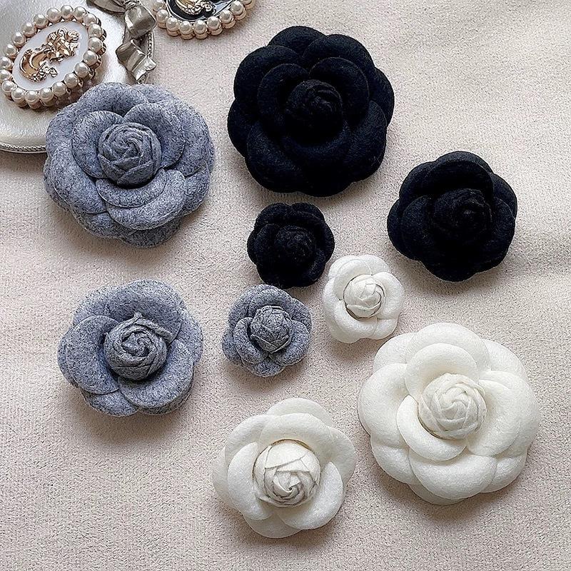 High-End Chanel Style Camellia Brooch Women's Fashion Fabric Pin Flower Corsage Niche Clothes Collar Flower Accessories