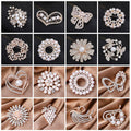 Brooch Women's Pearl Brooch High-Grade Camellia Inlaid Diamond Horse Year Immediately Rich DIY Empty Support Wholesale