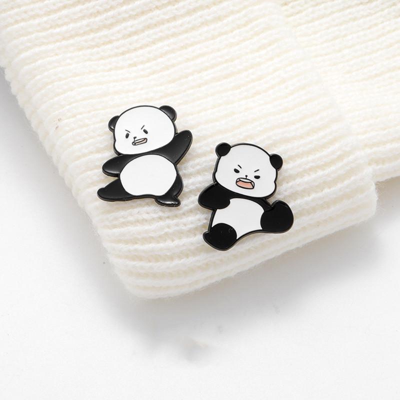 Cartoon Panda Series Badge Metal Brooch Sichuan Tourism Souvenir Gift for Foreigners Backpack Decoration