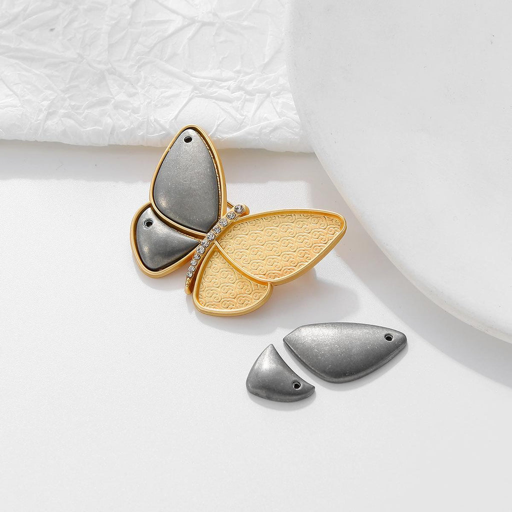 National Day DIY New Song Jin Butterfly Owl Brooch Alloy Tire Bottom Patch Handmade Pin Plain Bottom