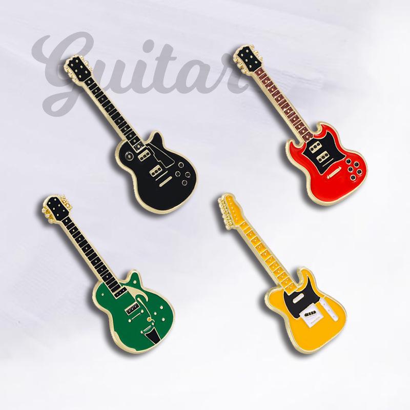 Personalized Rock Guitar Badge Concert Gift Brooch Personalized Metal Backpack Decorations Men and Women Creative Accessories