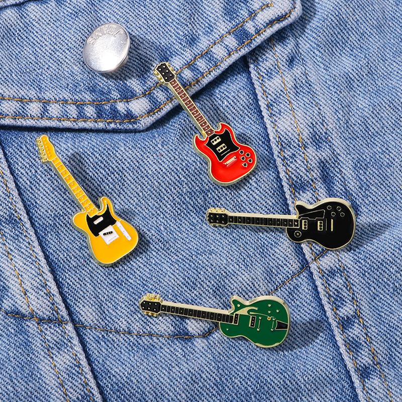 Personalized Rock Guitar Badge Concert Gift Brooch Personalized Metal Backpack Decorations Men and Women Creative Accessories