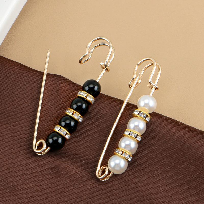 Pants Waist-Closing Artifact Waist-Closing Pin Anti-Exposure Brooch High-End Brooch Pin Jewelry Pearl Brooch Buckle