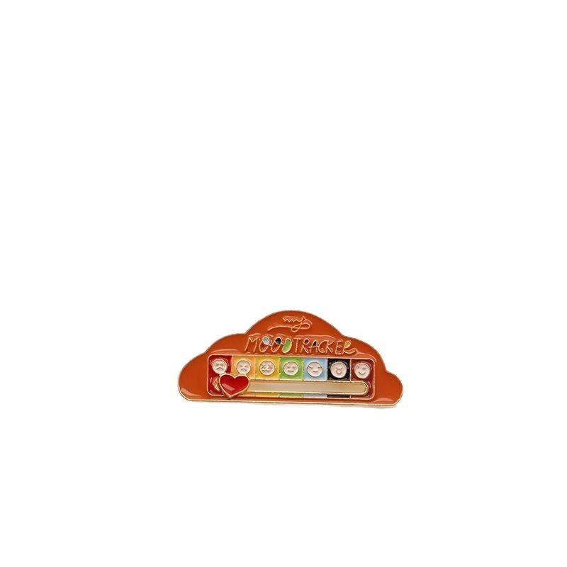 Mood Conversion Brooch Personality Slidable Social Energy Conversion Metal Badge Men and Women Expression Pin Jewelry