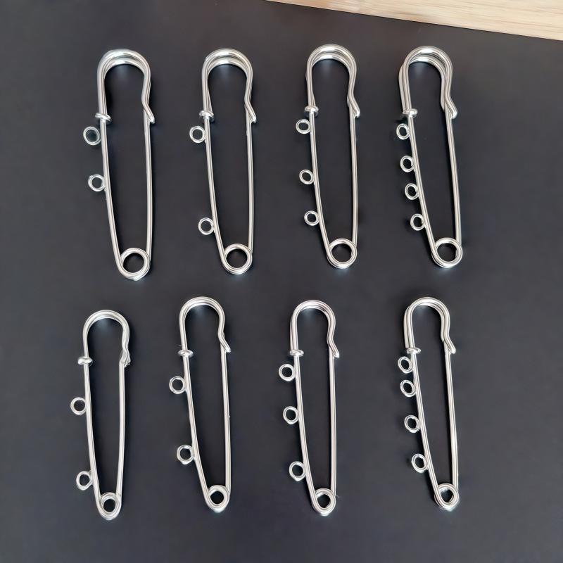 Sweater Brooch Pin Safety Brooch Color-Retaining Electroplating Waist Buckle Pin Large Pin Fixed Clothes with Ring Receiving Pin