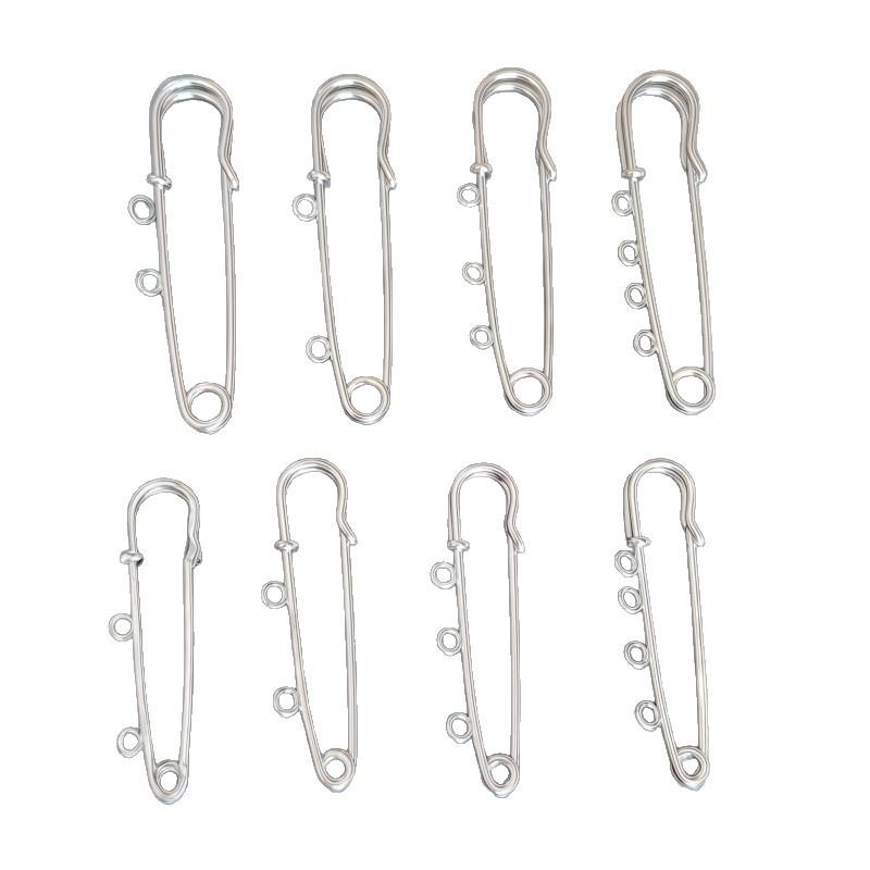 Sweater Brooch Pin Safety Brooch Color-Retaining Electroplating Waist Buckle Pin Large Pin Fixed Clothes with Ring Receiving Pin
