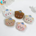 Cute Cartoon Plush Bear Doll Brooch Curly Blush Bear Autumn and Winter Headwear Hat Bag Decorative Accessories