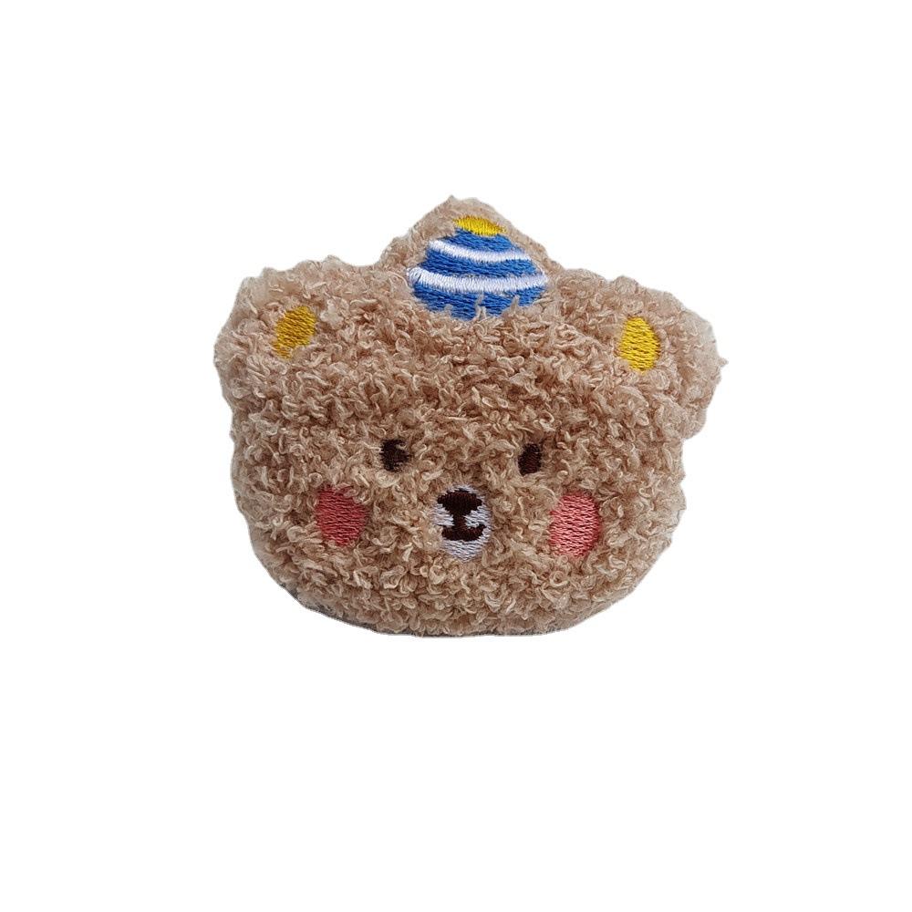 Cute Cartoon Plush Bear Doll Brooch Curly Blush Bear Autumn and Winter Headwear Hat Bag Decorative Accessories