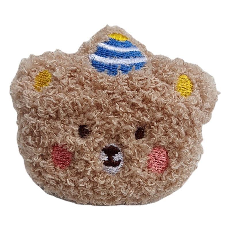 Cute Cartoon Plush Bear Doll Brooch Curly Blush Bear Autumn and Winter Headwear Hat Bag Decorative Accessories