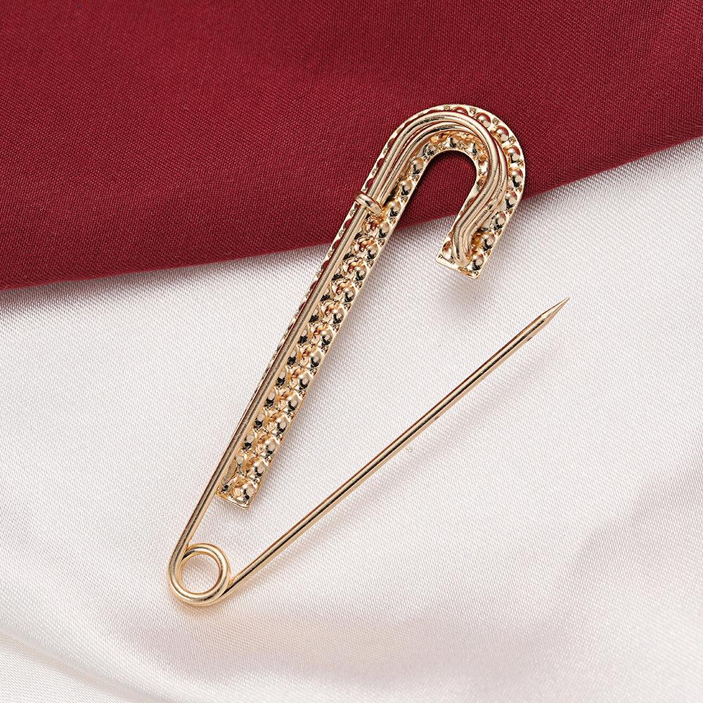 Light Luxury Double Row Rhinestone Pin Clothes Pants Waist-Tight Artifact Waist-Tight Buckle Clothing Fixed Anti-Exposure Brooch Decorative Pin