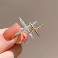 Exquisite Shiny Cross Small Star Brooch Men's Personality Temperament All-Match Fixed Clothes Pin Anti-Exposure Buckle Corsage