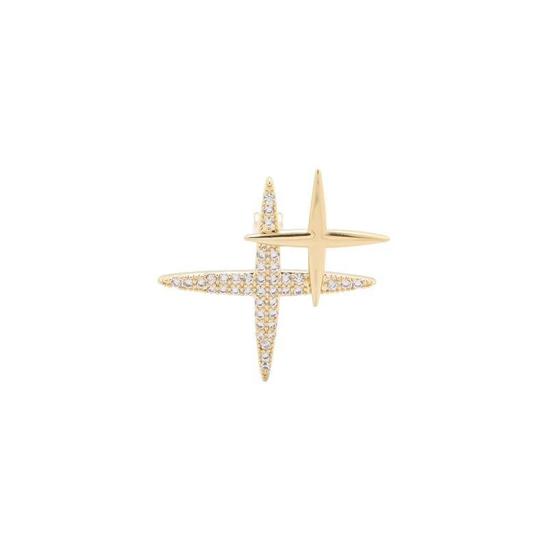 Exquisite Shiny Cross Small Star Brooch Men's Personality Temperament All-Match Fixed Clothes Pin Anti-Exposure Buckle Corsage