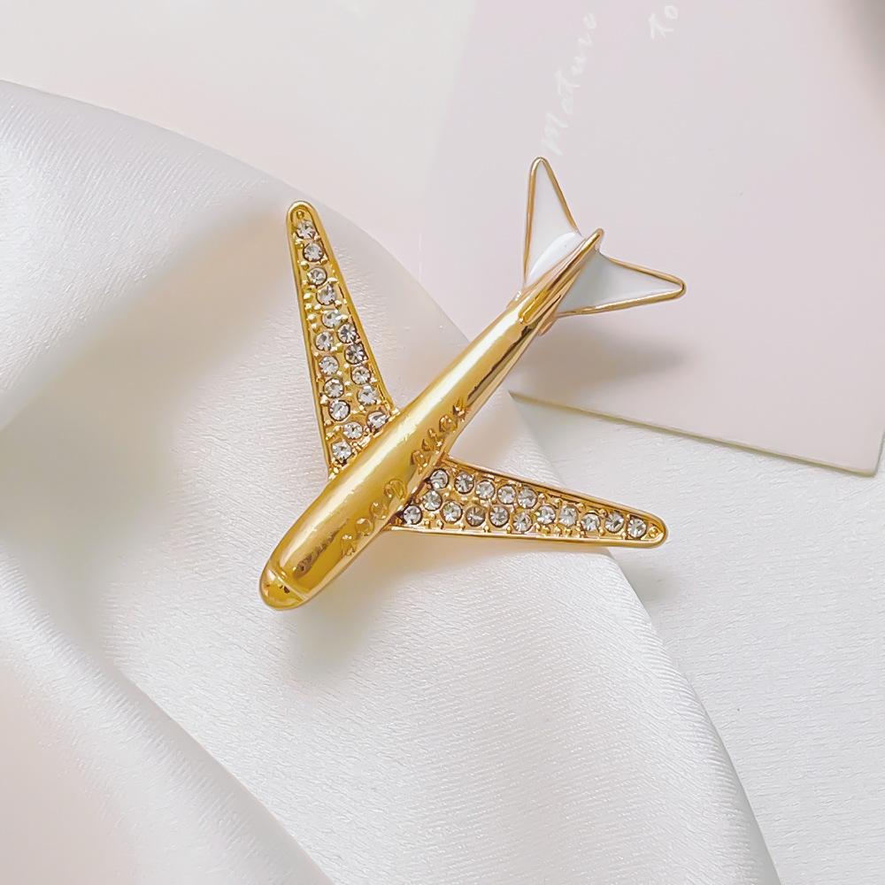 Aircraft Brooch Exquisite Korean-Style High-End Corsage Women's Sweater Pin Trendy Personalized Suit Jacket Accessories Pin