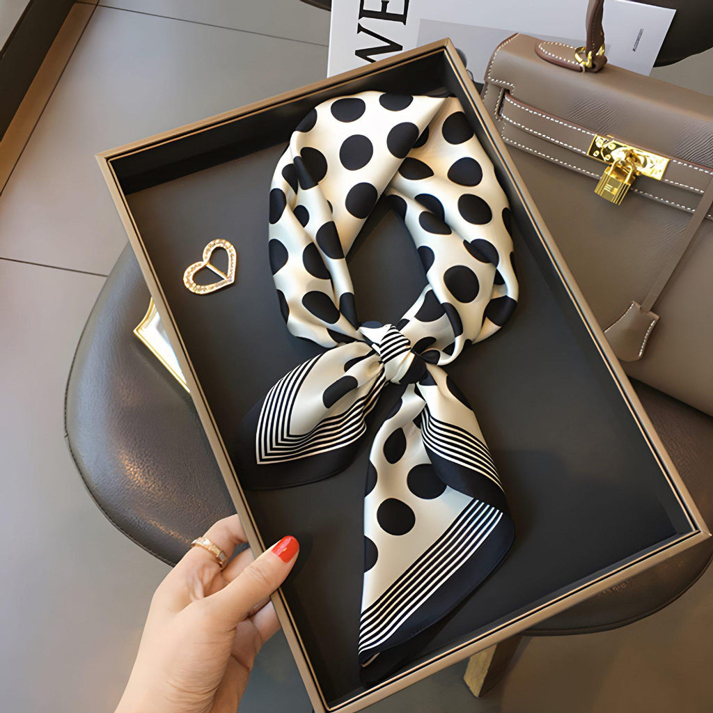 High-Grade Mulberry Silk Scarf Summer Thin 70cm Korean Style Small Square Scarf Women's Scarf Ribbon Accessories Wholesale