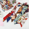 Silk Scarf Factory Wholesale Tie Bag Tie Hair Bow Long Hair Band Ribbon Small Silk Scarf Gift Box Hand Gift Tie