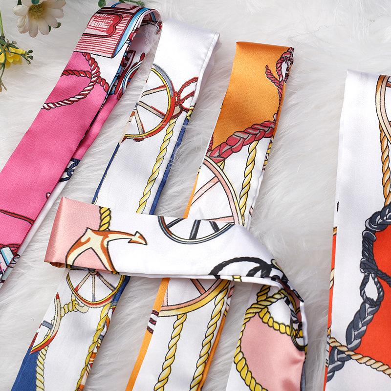Silk Scarf Factory Wholesale Tie Bag Tie Hair Bow Long Hair Band Ribbon Small Silk Scarf Gift Box Hand Gift Tie