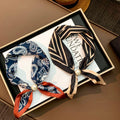 Silk Scarf Long New All-Match Artifact Neck Protection Necklace Accessories Clavicle Small Scarf Scarf Pearl Magnetic Suction Buckle Silk Scarf