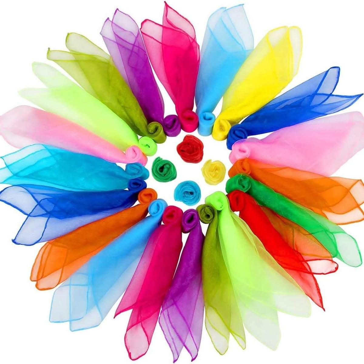 60cm Chiffon Scarf Children's Dance Performance Props Small Scarf Kindergarten Square Game Handkerchief Nylon Scarf