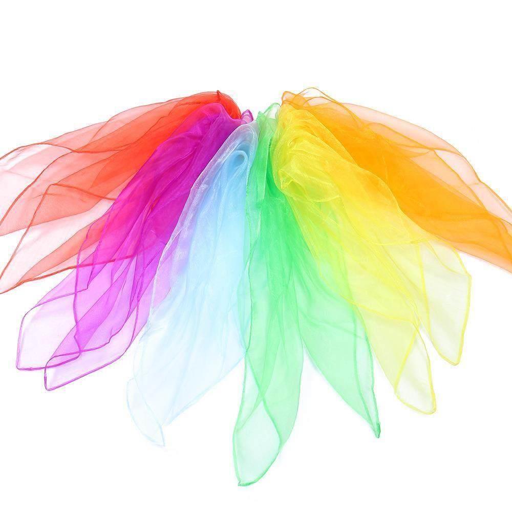 60cm Chiffon Scarf Children's Dance Performance Props Small Scarf Kindergarten Square Game Handkerchief Nylon Scarf