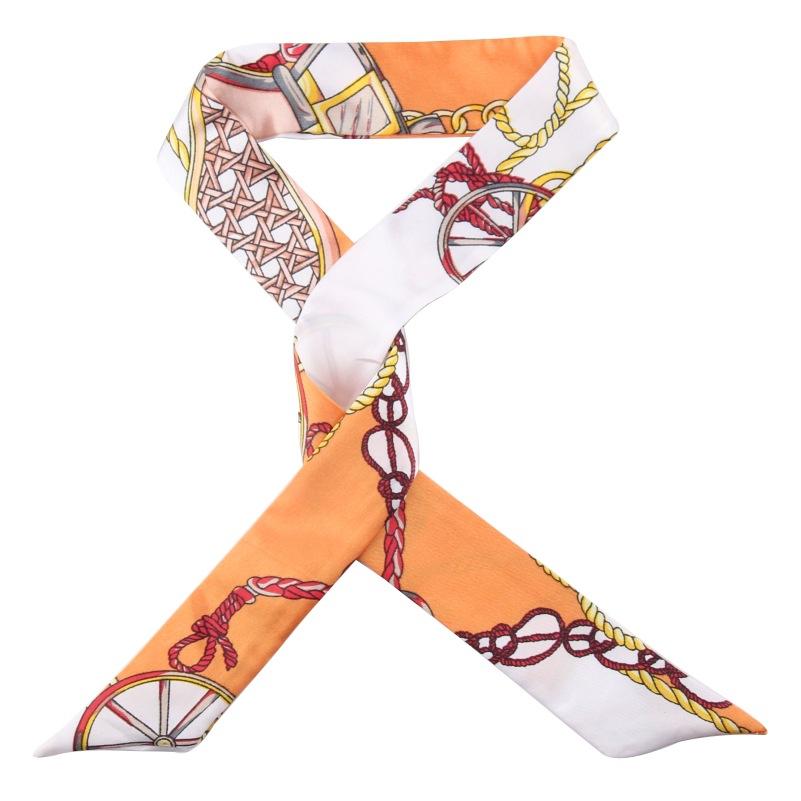Small Silk Scarf Factory Wholesale All-Match Bow Tie Bag Long Diagonal Thin Narrow Hair Band Ribbon Gift Box Gift Gift